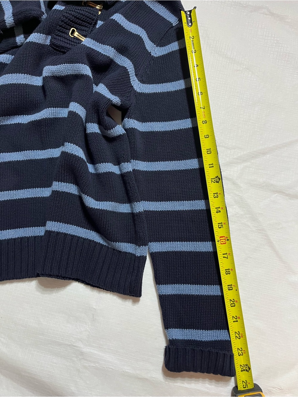 Lauren Ralph Lauren Navy and Light Blue Striped Turtleneck Sweater - Picture 7 of 10